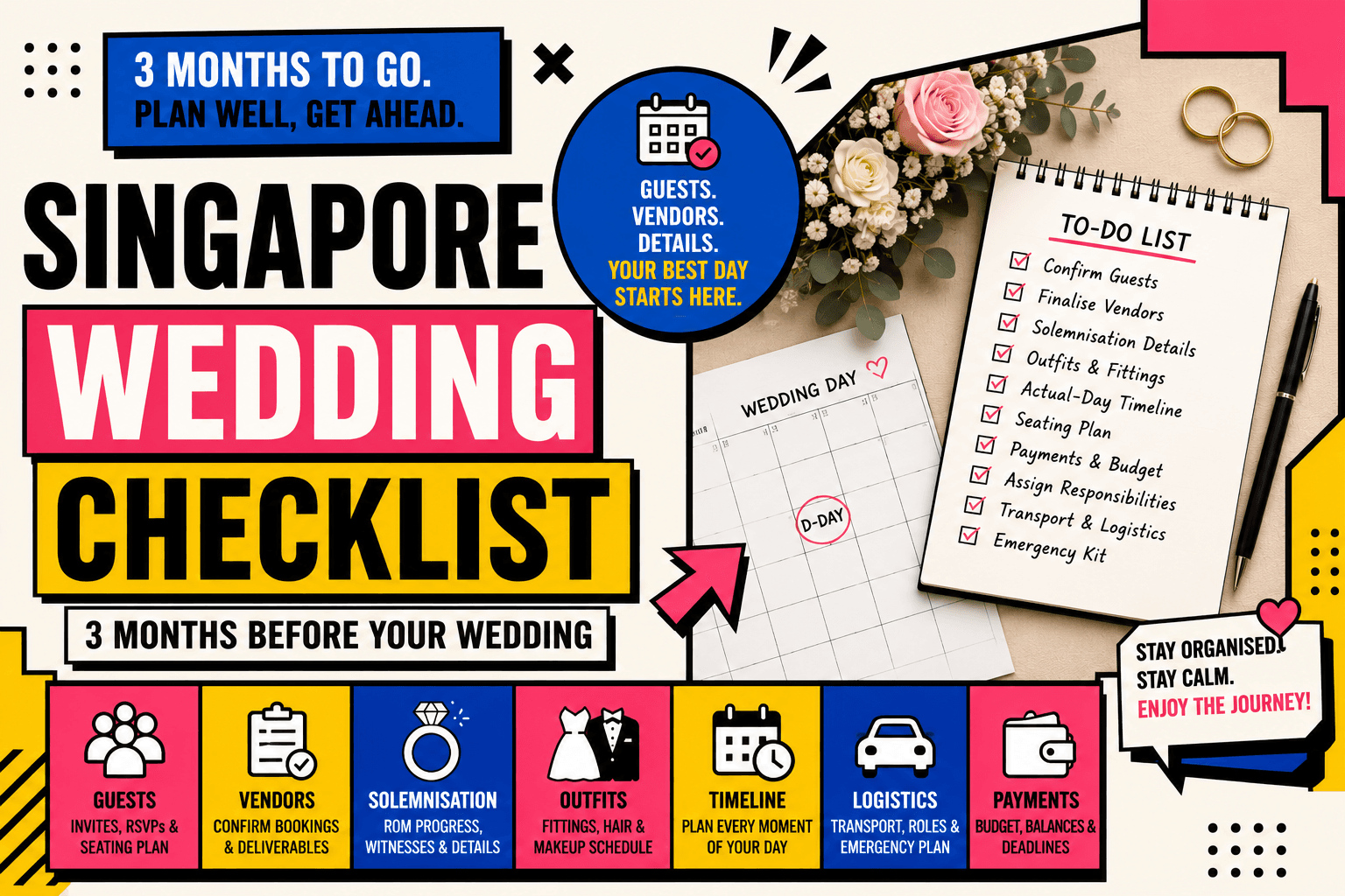Singapore Wedding Checklist: 3 Months Before Your Wedding