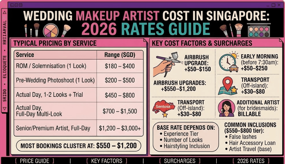 Wedding Makeup Artist Cost in Singapore: 2026 Rates Guide