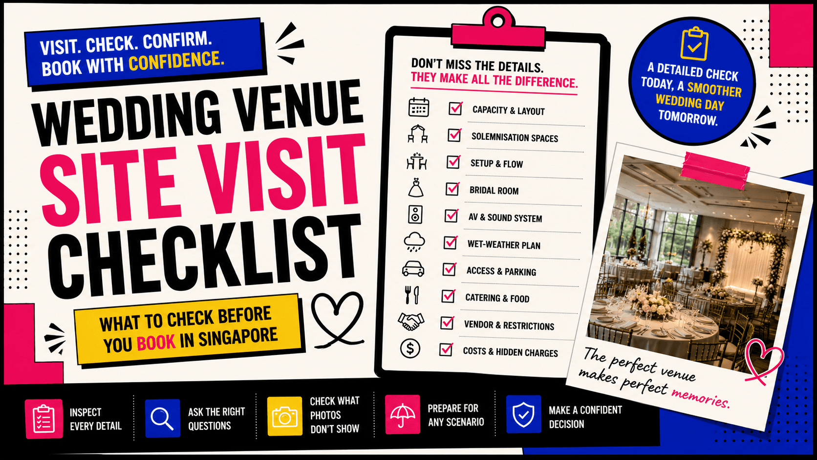 Wedding Venue Site Visit Checklist Singapore: What to Check Before You Book