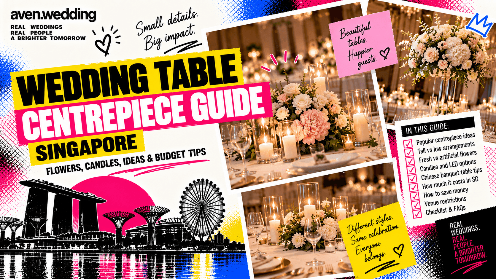 Wedding Table Centrepiece Guide Singapore: Flowers, Candles & Styling Ideas
