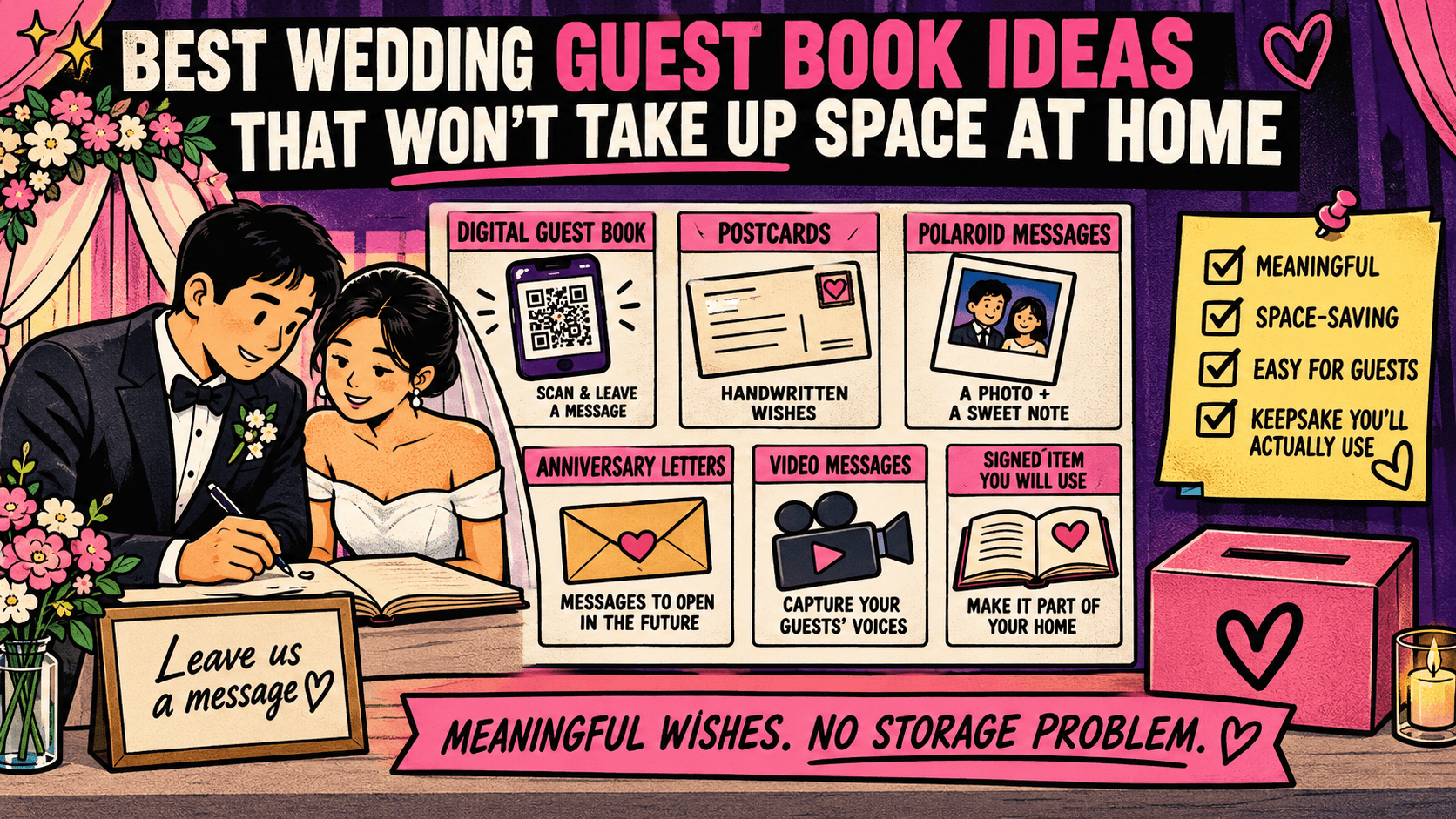 Best Wedding Guest Book Ideas That Won’t Take Up Space at Home