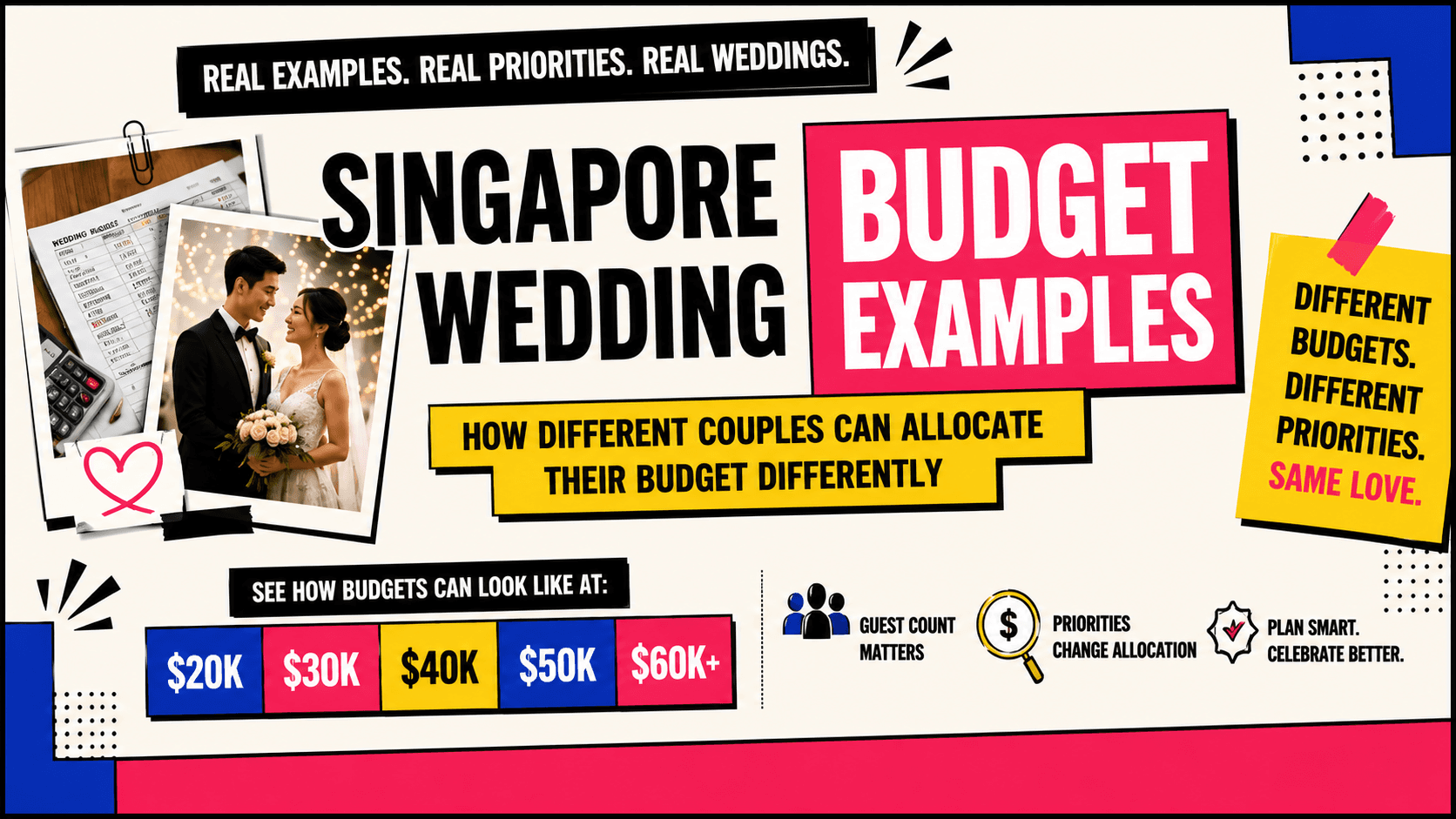 Singapore Wedding Budget Examples: How Different Couples Can Allocate Their Budget