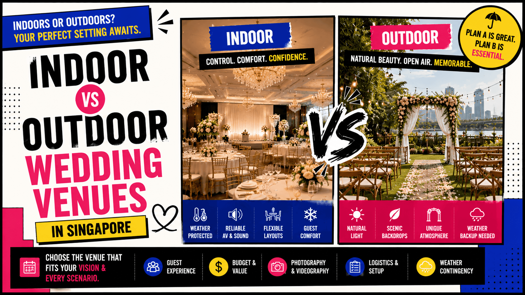 Indoor vs Outdoor Wedding Venues in Singapore: Which Is Right for You?