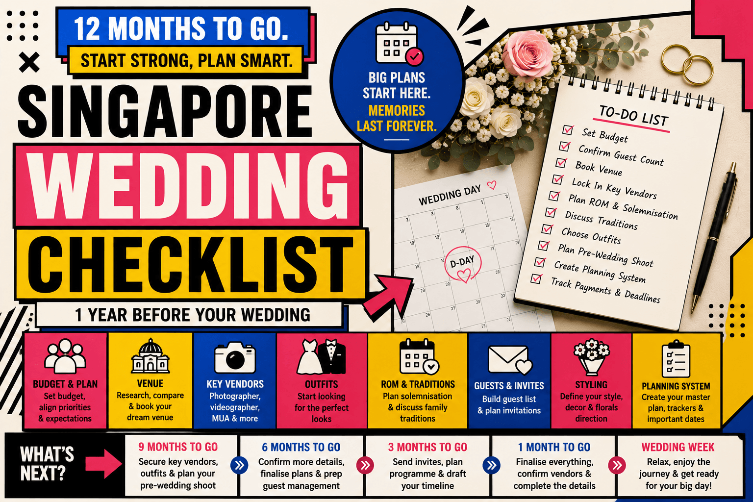 Singapore Wedding Checklist: 12 Months Before Your Wedding